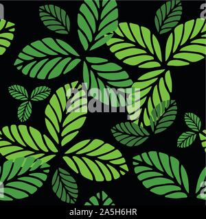 Fashion seamless pattern with greenery leaves Stock Vector