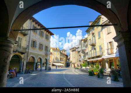 Italy, Piedmont, Domodossola, Piazza del Mercato viewed from Via Briona Stock Photo