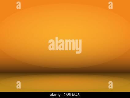 Blank orange Studio background with vignette. The blue background is illuminated by a light source. Stock Vector