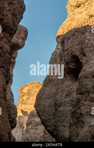 Impression of Sesriem Canyon, in the Hardap region of Namibia, during sunset. Stock Photo