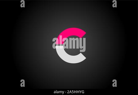 white pink alphabet letter c logo icon design on black background suitable for a company or business Stock Vector