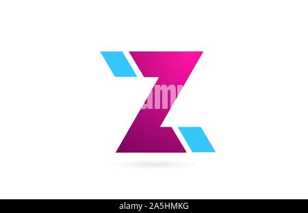 letter Z logo alphabet for company logo icon design in pink blue color. Suitable for a corporate or business design Stock Vector