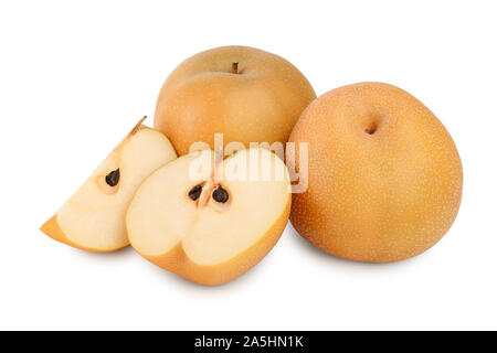 Fresh asian pears isolated on white background. Stock Photo