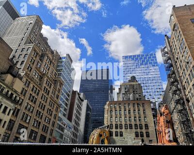 New York, USA. 13th Sep, 2019. Old and new buildings can be seen in New York's Manhattan district. Credit: Alexandra Schuler/dpa/Alamy Live News