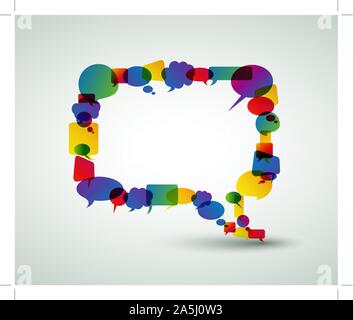 Big speech bubble made from colorful small bubbles Stock Vector