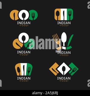 Indian food icons Stock Vector