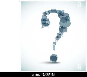 Question mark made from blue speech bubbles Stock Vector