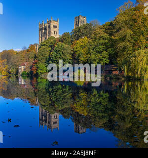 Durham Cathedral in Autumn, City of Durham, England, United Kingdom Stock Photo