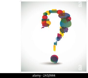 Question mark made from colorful speech bubbles Stock Vector