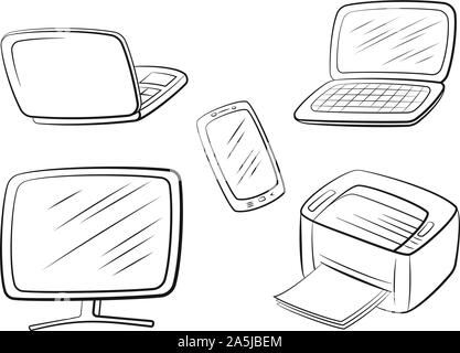 Set of Computer Equipment Stock Vector