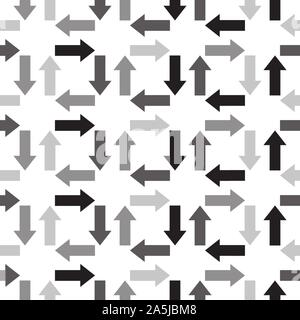 Arrows seamless pattern. Sketch design symbols. Black and white illustration. Transparency level. Vector EPS10 Stock Vector