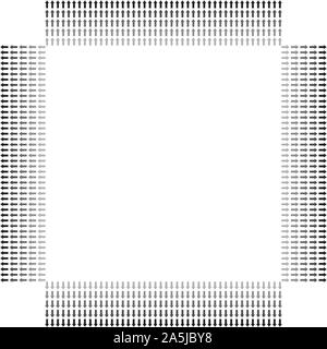 Decorative square frame with arrows. Sketch design symbols. Black and white vector background. Transparency level. Vector EPS10 Stock Vector