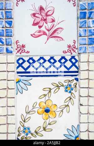 tiles with floral motifs Stock Photo