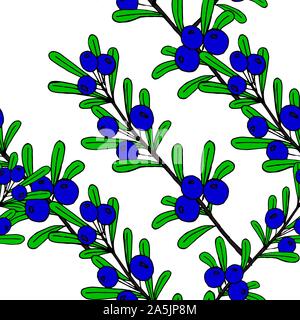 Christmas seamless pattern of red and blue holly berries. Christmas holiday pattern. Vector seamless pattern merry christmas pattern. Stock Vector