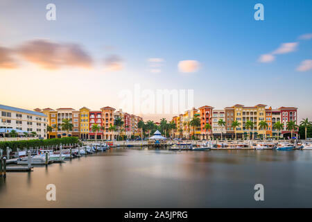 Naples, Florida, USA downtown skyline at dusk. Stock Photo