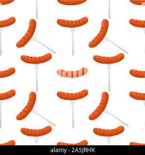 Illustration on theme big colored pattern oktoberfest, german holiday it fest sausage. Pattern consisting of collection fest sausage, accessory for ok Stock Vector