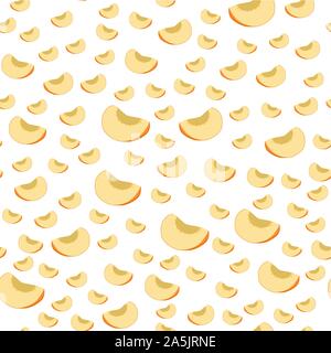 Illustration on theme colored seamless apricot pattern, type of wallpaper for walls. Seamless pattern consisting of collection apricots, accessory at Stock Vector