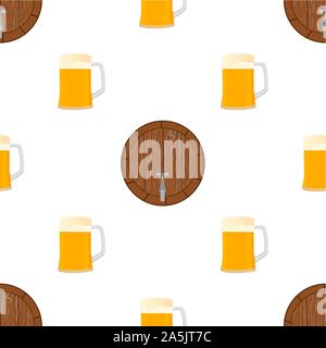 Illustration on theme big colored pattern oktoberfest, german holiday it fest beer. Pattern consisting of collection fest beer, accessory for oktoberf Stock Vector