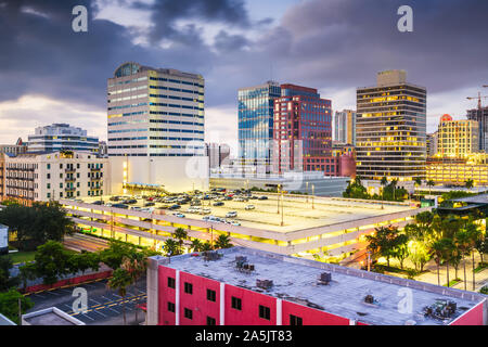 Ft. Lauderdale, Florida, USA downtown cityscape at dusk. Stock Photo