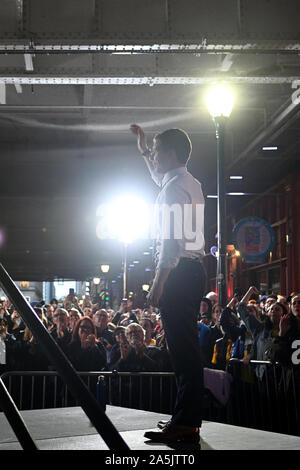 Democratic presidential hopeful South Bend, Indiana Mayor Pete Buttigieg greets voters in Philadelphia, PA. Stock Photo