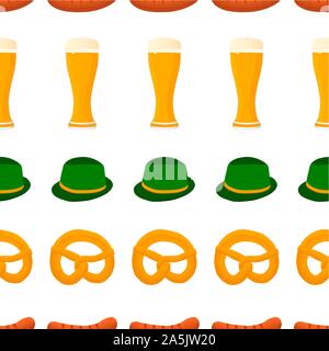 Illustration on theme big colored pattern oktoberfest, german holiday it fest pretzel. Pattern consisting of collection fest pretzel, accessory for ok Stock Vector