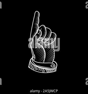 Pointing hand vector logo. Pointing finger vector illustration Stock Vector