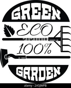 Eco garden logo, simple style Stock Vector