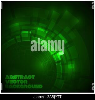 Abstract dark green technical background with place for your text Stock Vector