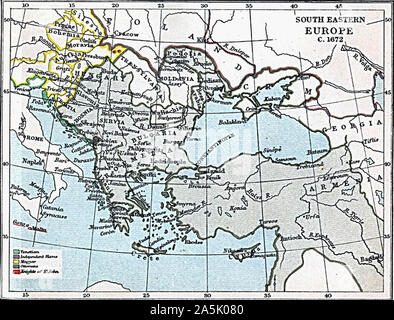 Map of south-eastern Europe c. 1670 Stock Photo - Alamy