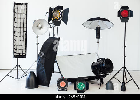 Photo studio equipment flash accessories professional photographer Stock Photo