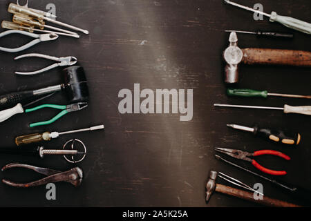 different tools for repair and construction work Stock Photo