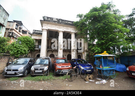 Nat Mandir (estd. 1830) of the Shobhabazar Royal Palace. 35 Raja Nabakrishna Street. Kolkata, West Bengal, India. Stock Photo