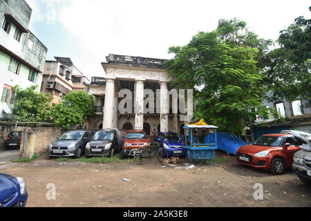 Nat Mandir (estd. 1830) of the Shobhabazar Royal Palace. 35 Raja Nabakrishna Street. Kolkata, West Bengal, India. Stock Photo