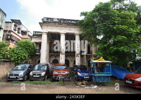 Nat Mandir (estd. 1830) of the Shobhabazar Royal Palace. 35 Raja Nabakrishna Street. Kolkata, West Bengal, India. Stock Photo