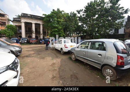 Nat Mandir (estd. 1830) of the Shobhabazar Royal Palace. 35 Raja Nabakrishna Street. Kolkata, West Bengal, India. Stock Photo