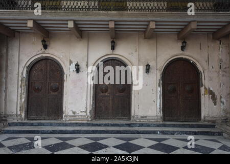 Nat Mandir (estd. 1830) of the Shobhabazar Royal Palace. 35 Raja Nabakrishna Street. Kolkata, West Bengal, India. Stock Photo