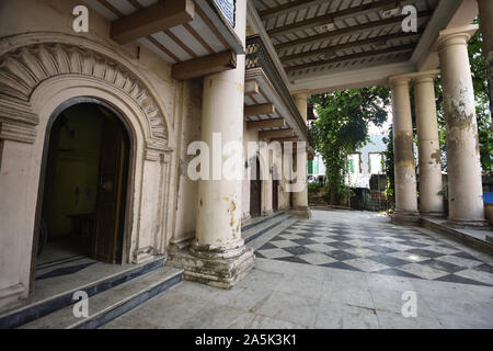 Nat Mandir (estd. 1830) of the Shobhabazar Royal Palace. 35 Raja Nabakrishna Street. Kolkata, West Bengal, India. Stock Photo