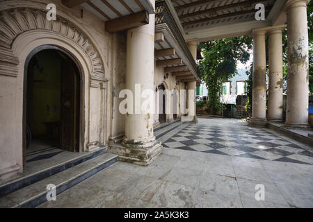 Nat Mandir (estd. 1830) of the Shobhabazar Royal Palace. 35 Raja Nabakrishna Street. Kolkata, West Bengal, India. Stock Photo