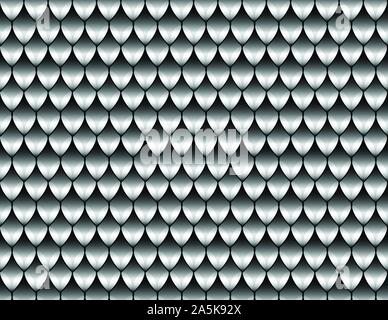 Reptile skin. Silver. Scales. Background. Vector. Pattern. Stock Vector