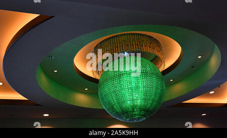 Las Vegas NV, USA 10-03-18 This beautiful ceiling lamp is part of the decoration of the Miracle Mile Shops at Planet Hollywood Resort & Casino. Stock Photo