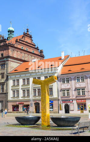 Pilsen, Czech Republic - June 25, 2019: The main square in Plzen ...