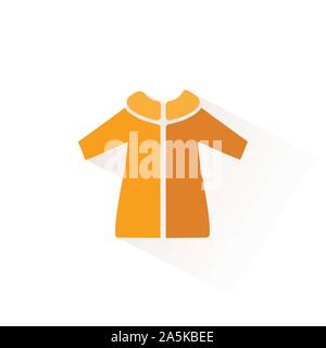 Rain coat color icon with shadow. Flat vector illustration Stock Vector