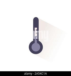 Weather thermometer color icon with shadow. Flat vector illustration Stock Vector