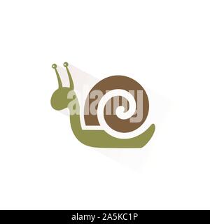 Snail color icon with shadow. Flat vector illustration Stock Vector