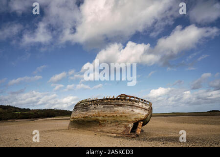 Shipwreck at Dulas Bay, near Amlwch on Angelsey, North Wales Stock Photo