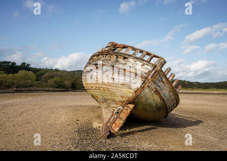 Shipwreck at Dulas Bay, near Amlwch on Angelsey, North Wales Stock Photo