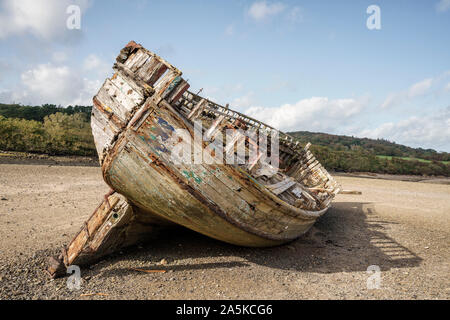 Shipwreck at Dulas Bay, near Amlwch on Angelsey, North Wales Stock Photo