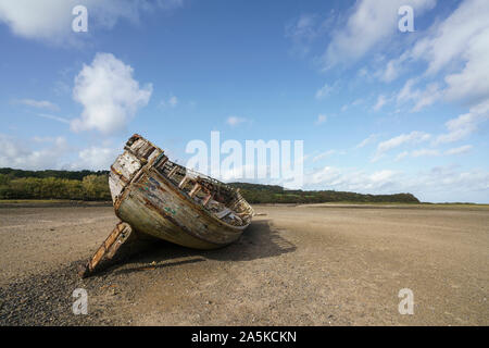 Shipwreck at Dulas Bay, near Amlwch on Angelsey, North Wales Stock Photo