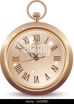 Pocket watch isolated on a white background. Design element. Stock Vector
