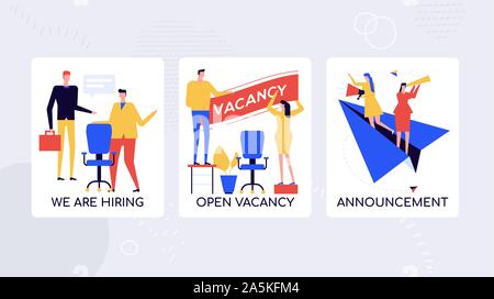 HR agency hiring staff vector banner template Stock Vector